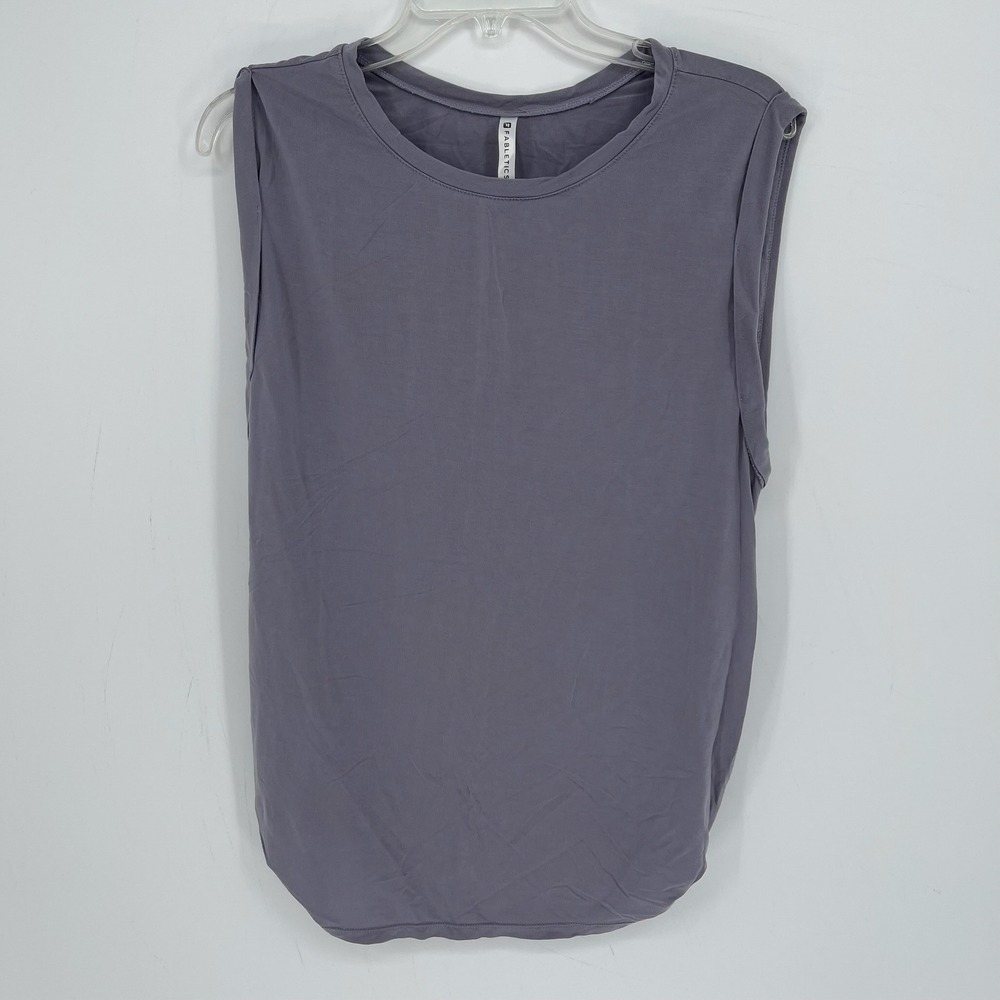 Fabletics Women's Purple Tencel Stretch Knot Detail Yoga Gym Muscle Tank Top L
